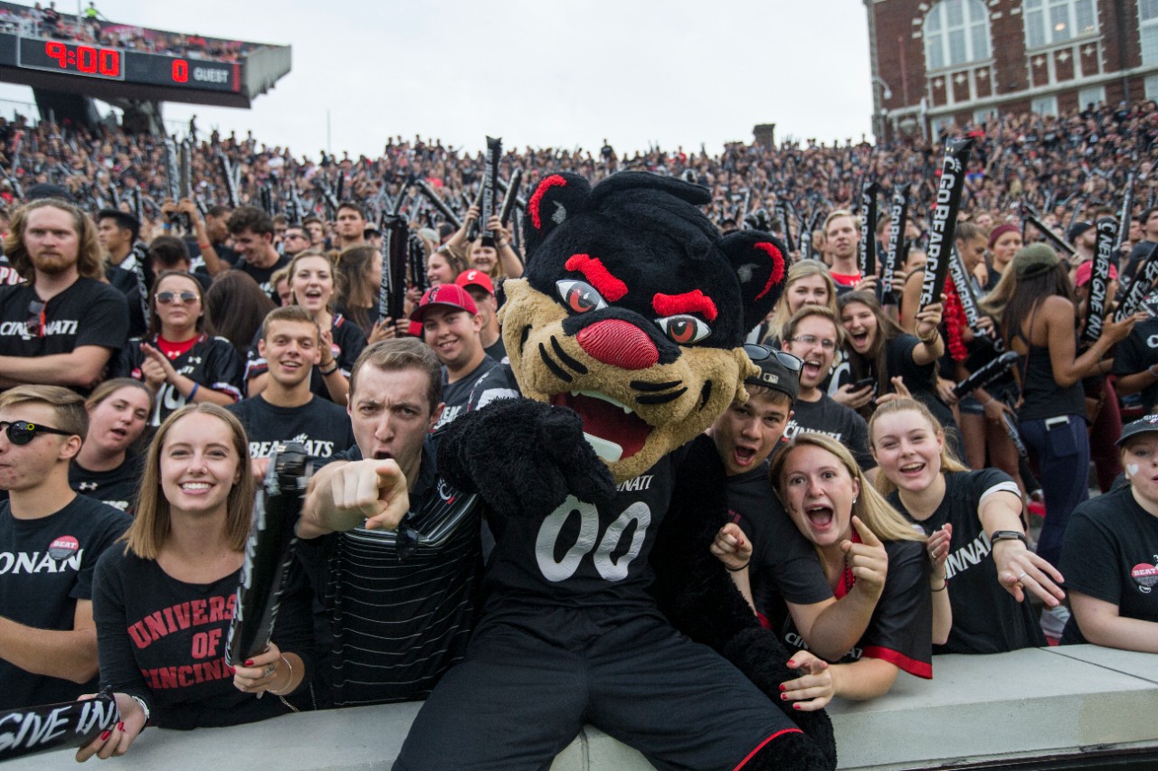 cincinnati mascot and fans